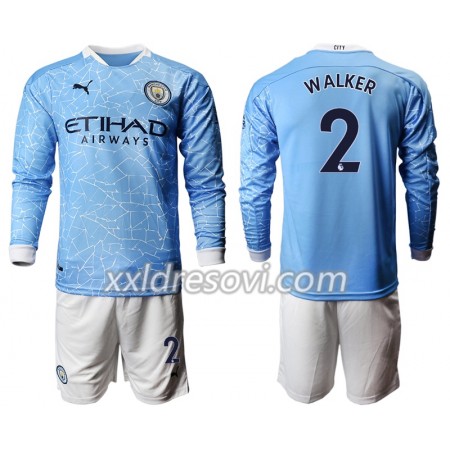 Manchester City Kyle Walker 2 Domaći Dječji Komplet Dresovi za Nogomet 2020-2021 Dugim Rukavima (+ kratke hlače)